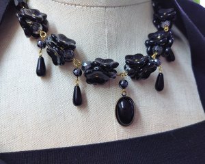 画像1: Cat-a-lyst/アクセサリー簡易キット/ブラックフラワーネックレス