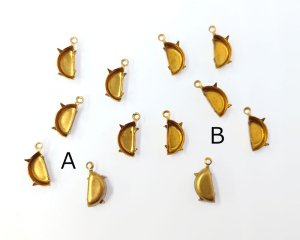 画像1: 10×5mm用/ハーフムーン用/ブラスセッティング(1個)