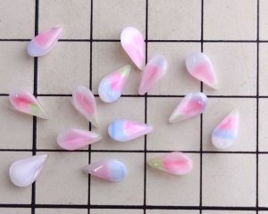 画像2: ヴィンテージ/ドイツ/ガラスストーン/ムーンパステルミックス/8×4.8mm(14個)
