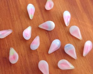 画像1: ヴィンテージ/ドイツ/ガラスストーン/ムーンパステルミックス/8×4.8mm(14個)