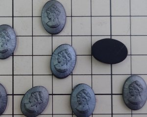 画像2: ns377/ヴィンテージ/ドイツ/ガラスカメオ/鈍色/約18×13mm
