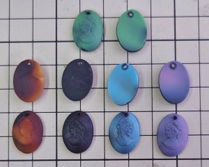 画像3: ns375/ヴィンテージ/ドイツ/ガラスカメオペンダント/ピンクブラック/約18×13mm（1個）