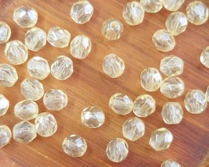 画像1: チェコガラスビーズ/ファイアポリッシュ/6mm/ラスターイエロー(10個）