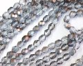 チェコガラスビーズ/ファイアポリッシュ/6mm/クリスタルバレンチニット(10個）