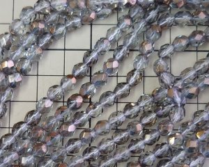 画像2: チェコガラスビーズ/ファイアポリッシュ/6mm/クリスタルバレンチニット(10個）