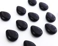 チェコガラスビーズ/横穴ドロップ/オペークブラック/約12×16mm(2個)