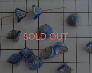 画像2: チェコガラスビーズ/スリーペタルフラワー/サファイアセルシアン(2個）