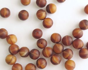 画像1: チェコガラスビーズ/ラウンド/マットチョココーヒーマーブル/約8mm(10個)