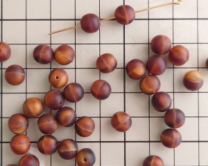 画像2: チェコガラスビーズ/ラウンド/マットチョココーヒーマーブル/約8mm(10個)