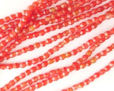 画像1: チェコガラスビーズ/ファイアポリッシュラウンド/コーラルマーブル/3mm(20個) (1)