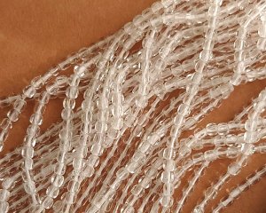 画像1: チェコガラスビーズ/クリスタル/キューブ/4mm(45個)