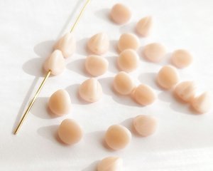 画像1: ヴィンテージ/ドイツ/ガラス/スリーサイドラウンド/ベビーピンク(2個)