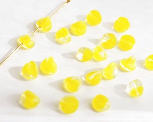 画像1: ヴィンテージ/ドイツ/ガラス/スリーサイドラウンド/イエローギブレ(2個)