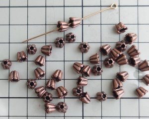 画像2: メタルキャップ/カヌレ/銅古美/約5mm（2個）