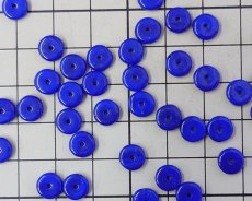 画像2: ヴィンテージ/ドイツ/ガラス/ネイビーロンデル/約7mm(4個) (2)