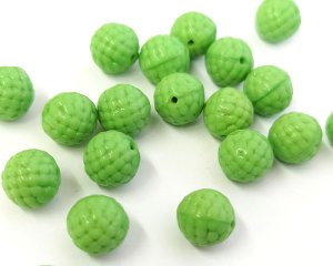 画像1: ヴィンテージ/ドイツ/ガラス/ベリー/グリーン/約10mm(1個)