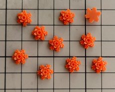 画像2: ヴィンテージ/日本/プラスチック/コーラルスターフラワー(1個) (2)