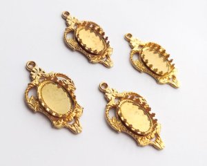 画像1: ヴィンテージ/USA/メタル/14×10mmセッティング（1個）