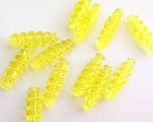 画像1: ヴィンテージ/ドイツ/プラスチック/スパイラルチューブ/クリアイエロー(2個)