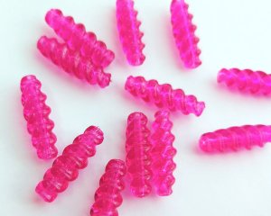 画像1: ヴィンテージ/ドイツ/プラスチック/スパイラルチューブ/クリアピンク(2個)