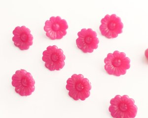 画像1: ヴィンテージ/ドイツ/プラスチック/レトロフラワー/マゼンタピンク(1個)