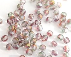 画像1: チェコガラスビーズ/ファイアポリッシュ/6mm/フローライトダブルコート(10個) (1)