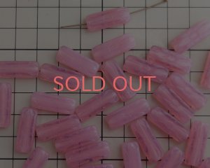 画像2: チェコガラスビーズ/レクタングルフラワー/ピンクオパール（2個）