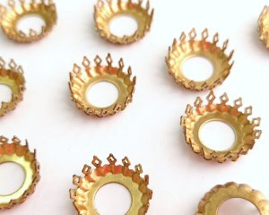画像1: 18mm用/ブラスセッティング/クラウン(1個)