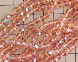 画像2: チェコガラスビーズ/ファイアポリッシュ/6mm/ロザリンオーロラ(10個）
