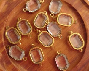 画像3: ヴィンテージ/USA/プラスチック+真鍮/クリアコネクター（1個）