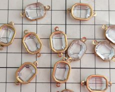画像2: ヴィンテージ/USA/プラスチック+真鍮/クリアコネクター（1個） (2)