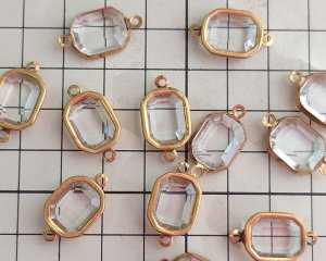 画像2: ヴィンテージ/USA/プラスチック+真鍮/クリアコネクター（1個）