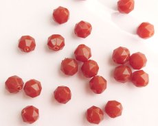 画像1: ヴィンテージ/ドイツ/プラスチック/カットビーズ/レッドブラウン（4個） (1)