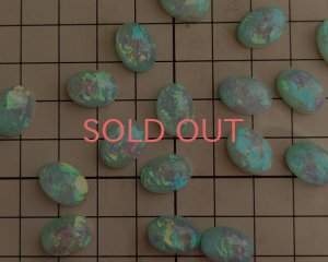 画像2: デッドストック/日本/樹脂カボション/ミントホログラム/約14×10mm(1個)