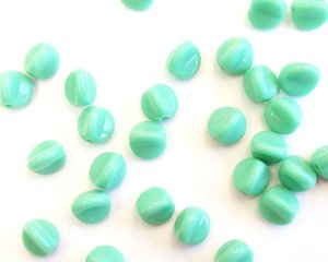 画像1: ヴィンテージ/ドイツ/ガラス/スリーサイドラウンド/オペークミント(2個)