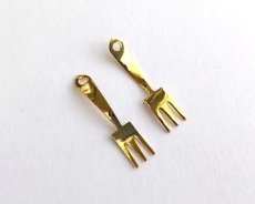 画像1: デッドストックメタルチャーム/フォーク/ゴールドメッキ（1個） (1)