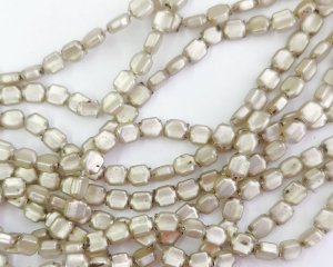 画像1: アンティーク/フランス/スフレガラス/マットシルバー/約5mm（4個）