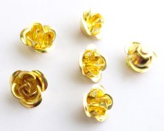 画像1: メッキなし真鍮/薔薇パーツ/Mサイズ/約10mm（1個） (1)