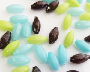 画像1: アンティーク/フランス/スフレガラス/オーバル/約15×8mm（1個）