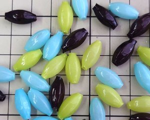 画像2: アンティーク/フランス/スフレガラス/オーバル/約15×8mm（1個）