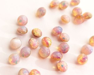 画像1: ヴィンテージ/チェコ/ガラス/ファイアオパール/29ss(1個)