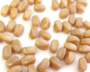 画像1: チェコガラスビーズ/ツイスト/約9×5mm/カフェオレ(4個）