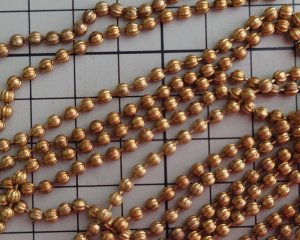 画像2: ヴィンテージ/USA/ブラス/リブボールチェーン(10cm)