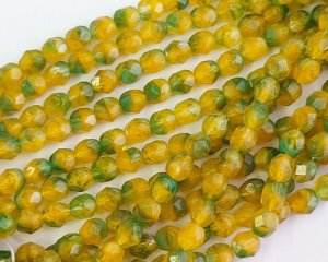 画像1: チェコガラスビーズ/ファイアポリッシュ/6mm/シトラスミックス(10個）