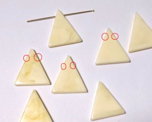 画像3: デッドストック/日本/プラスチック/トライアングル/クリームマーブル(1個)