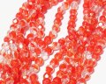 チェコガラスビーズ/ファイアポリッシュ/6mm/クリア×オレンジレッド(10個）