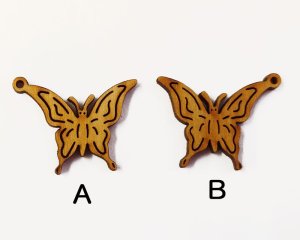 画像2: ウッドチャーム/バタフライ（1個）