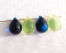 画像5: チェコガラスビーズ/ドロップ/ウラニウムイエロー/約14×10mm(1個) (5)