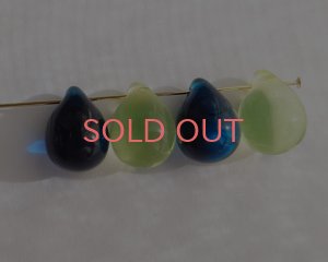 画像5: チェコガラスビーズ/ドロップ/カプリブルー/約14×10mm(1個)