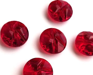 画像1: ヴィンテージ/プラスチック/カットコイン/レッド(1個)